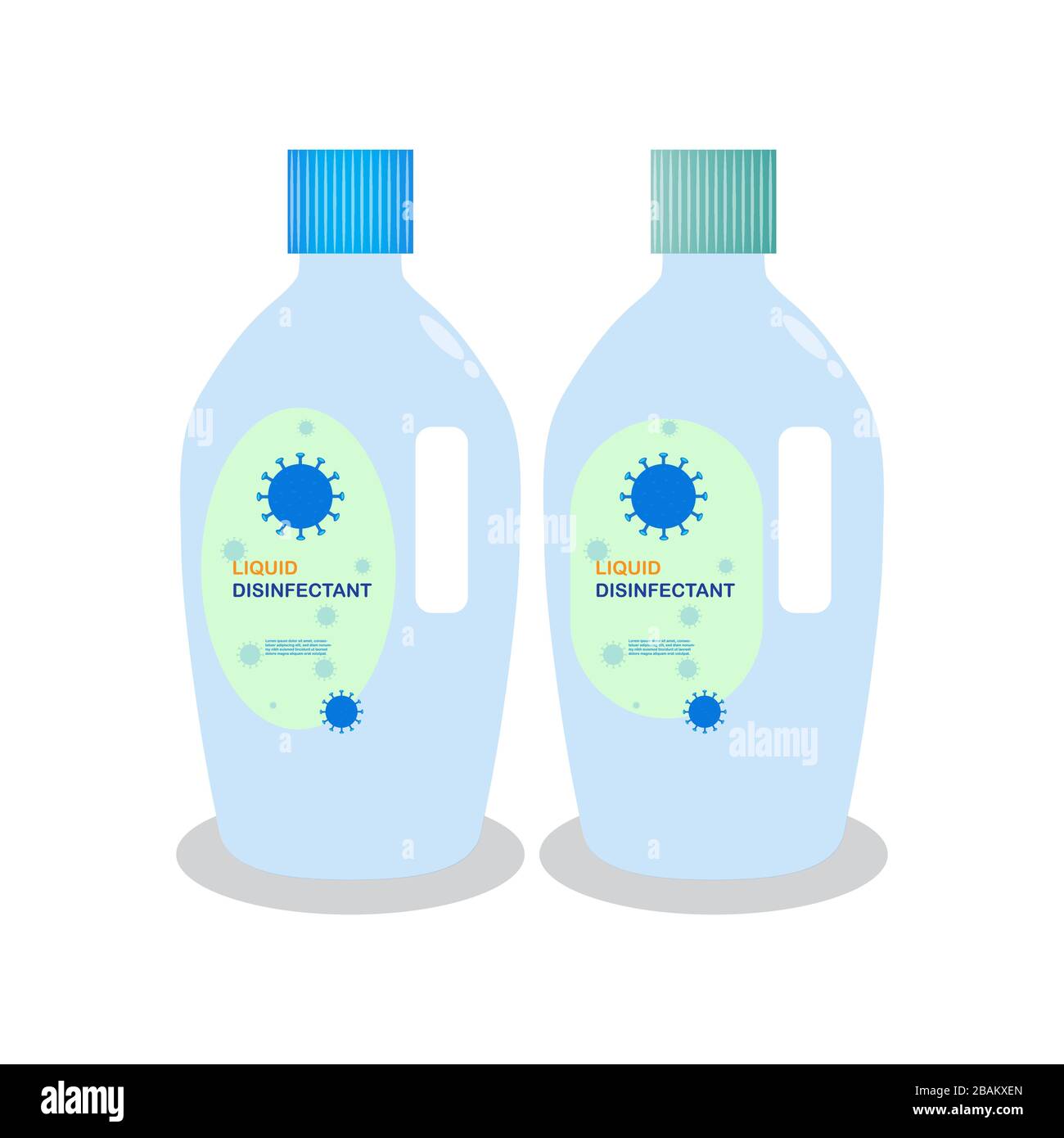 liquid disinfectant on bottle. Disinfectants are antimicrobial agents designed to inactivate or