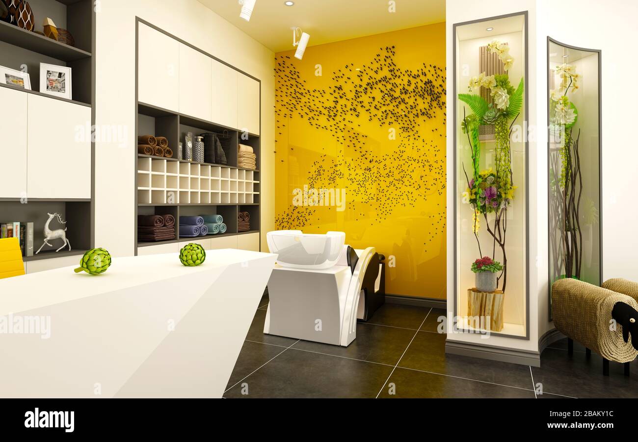 3d render of hair dresser and beauty saloon Stock Photo
