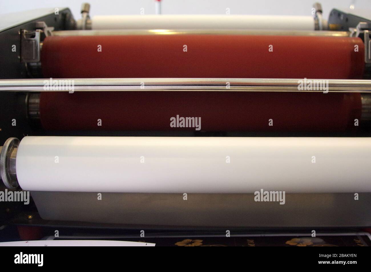 Plastic laminating machine Stock Photo Alamy