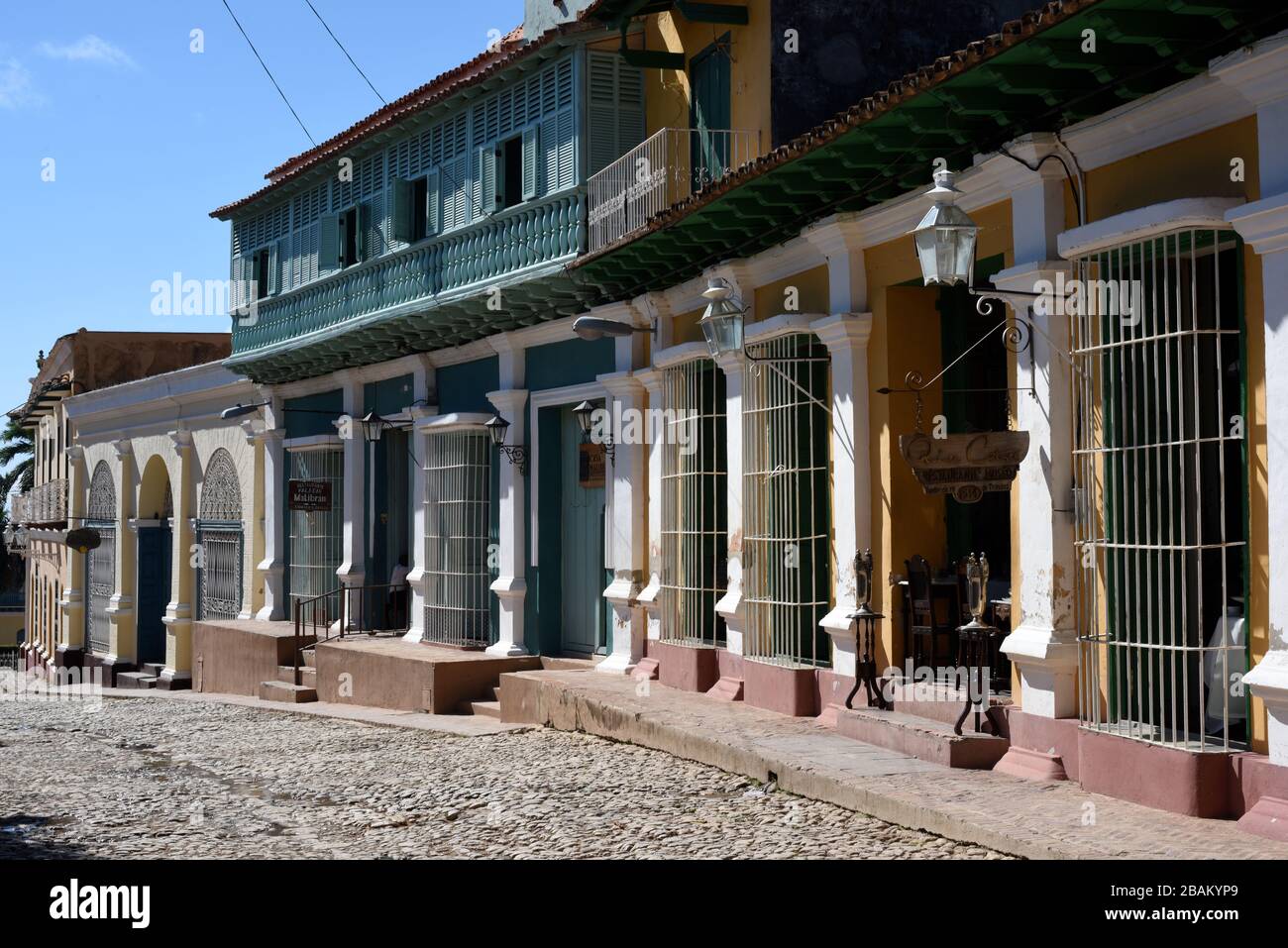 Houses, restaurants, trade, street, 2014, Cuba Stock Photo