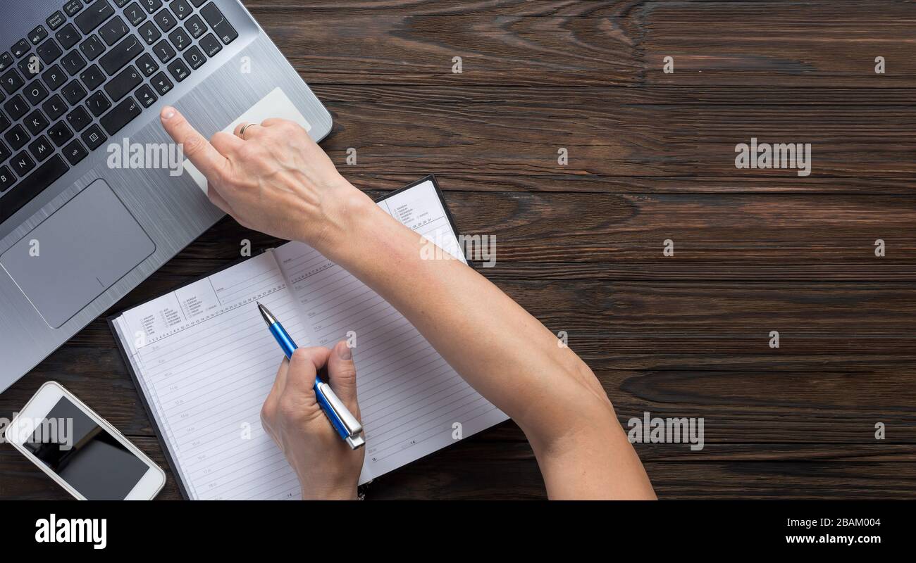 workplace, laptop, desk, quarantine virus, computer, italy, italian, lockdown,busy Stock Photo