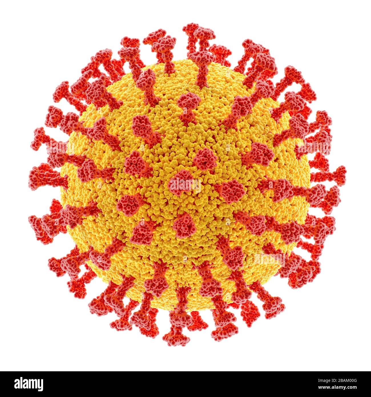 Virus conceptual with clipping path included. The structure of a virus. Covid-19, Coronavirus, Influenza, HIV. Concept image of infectious diseases. 3 Stock Photo