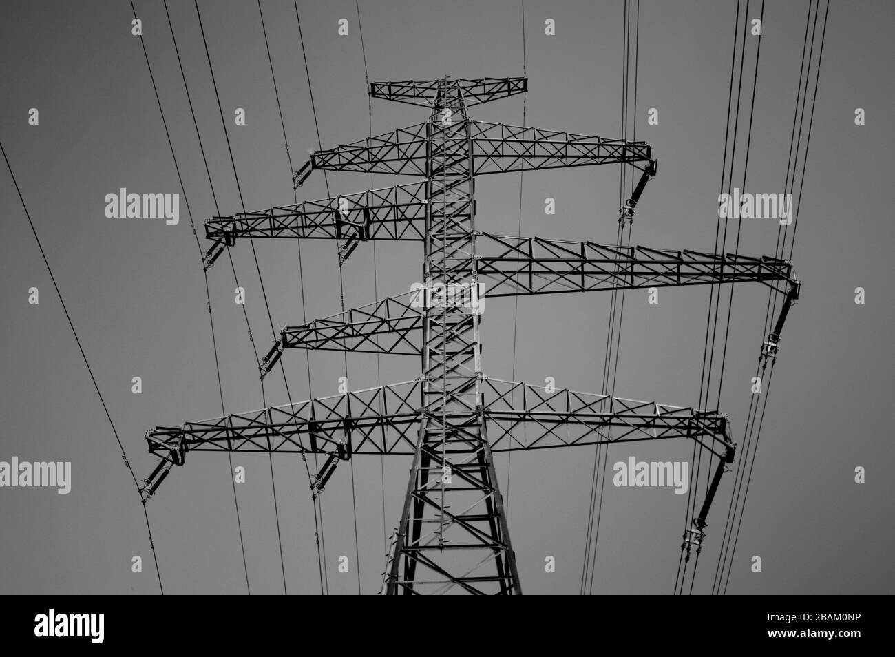 Highvoltage power transmission tower. Power line Stock Photo Alamy