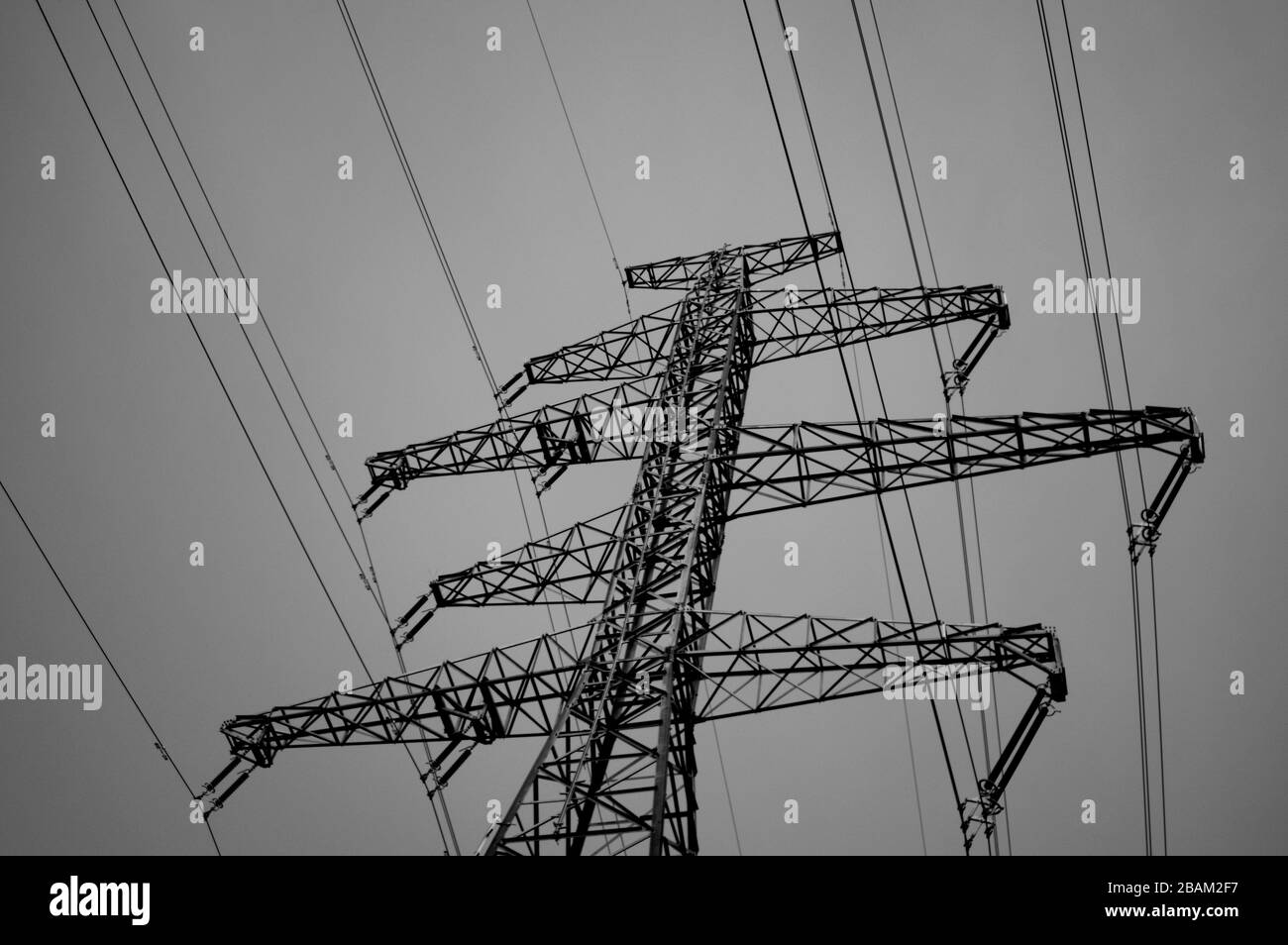 Highvoltage power transmission tower. Power line Stock Photo Alamy