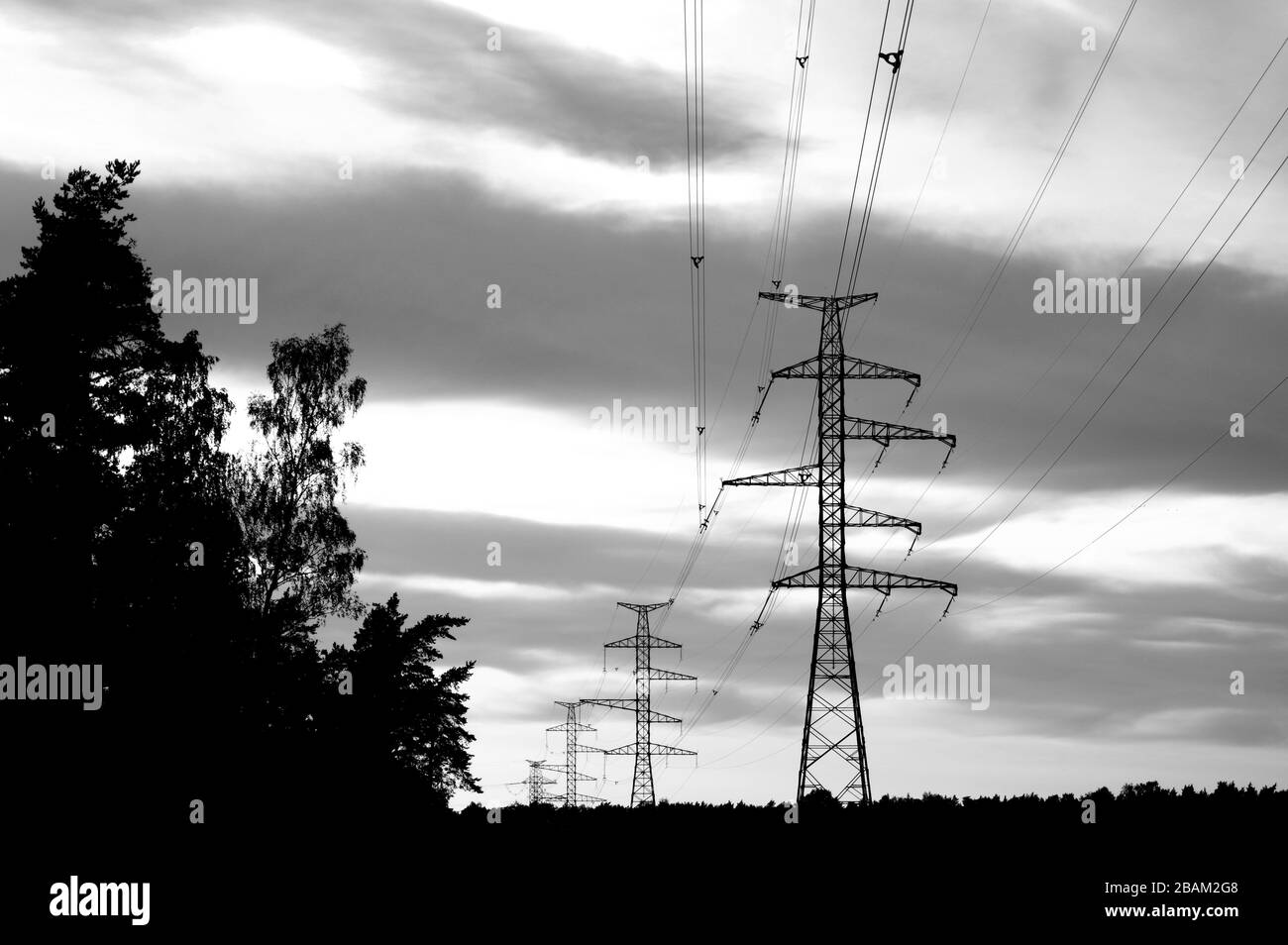 Highvoltage power transmission tower. Power line Stock Photo Alamy