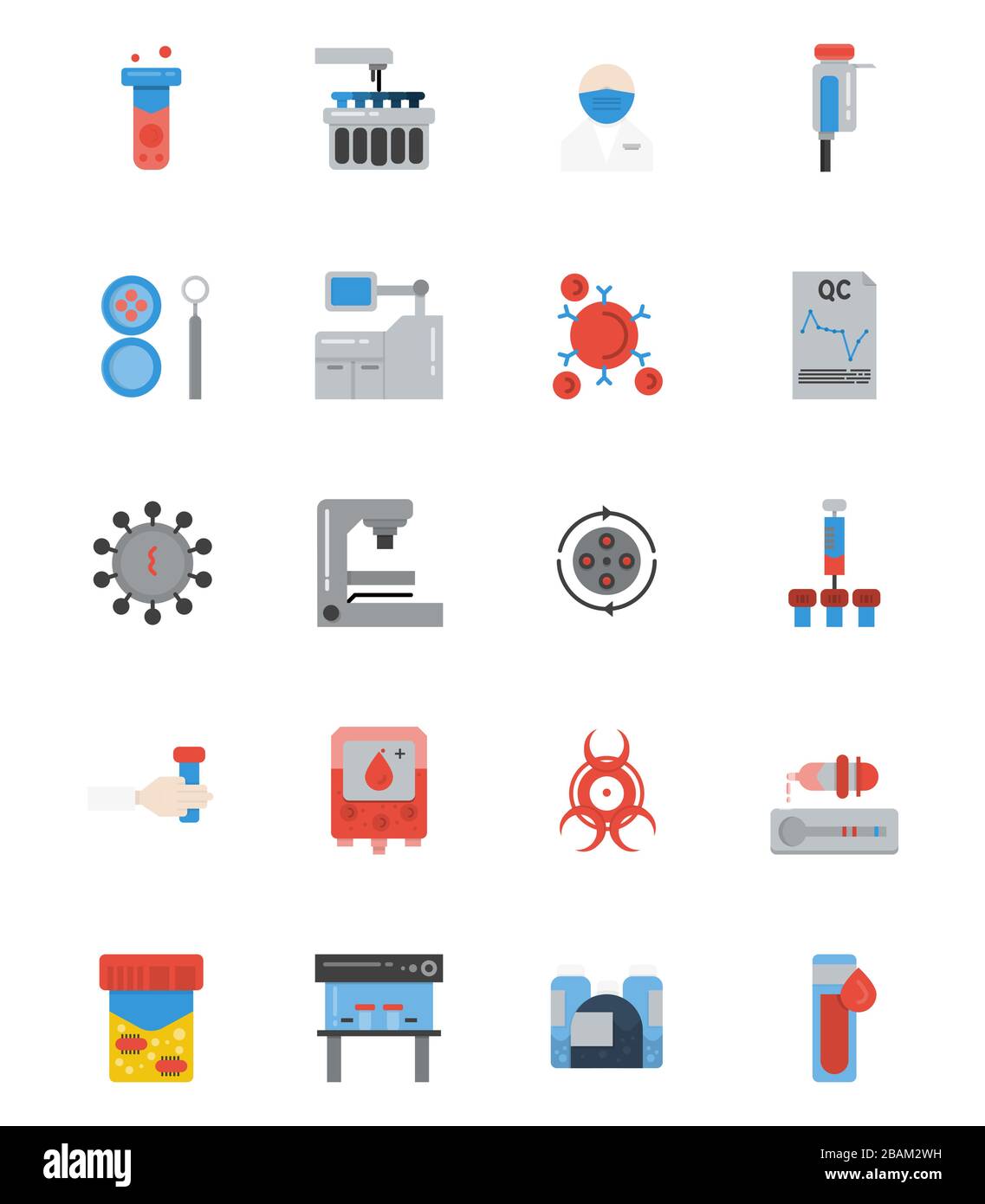 20 medical laboratory flat icons set Stock Vector Image & Art - Alamy
