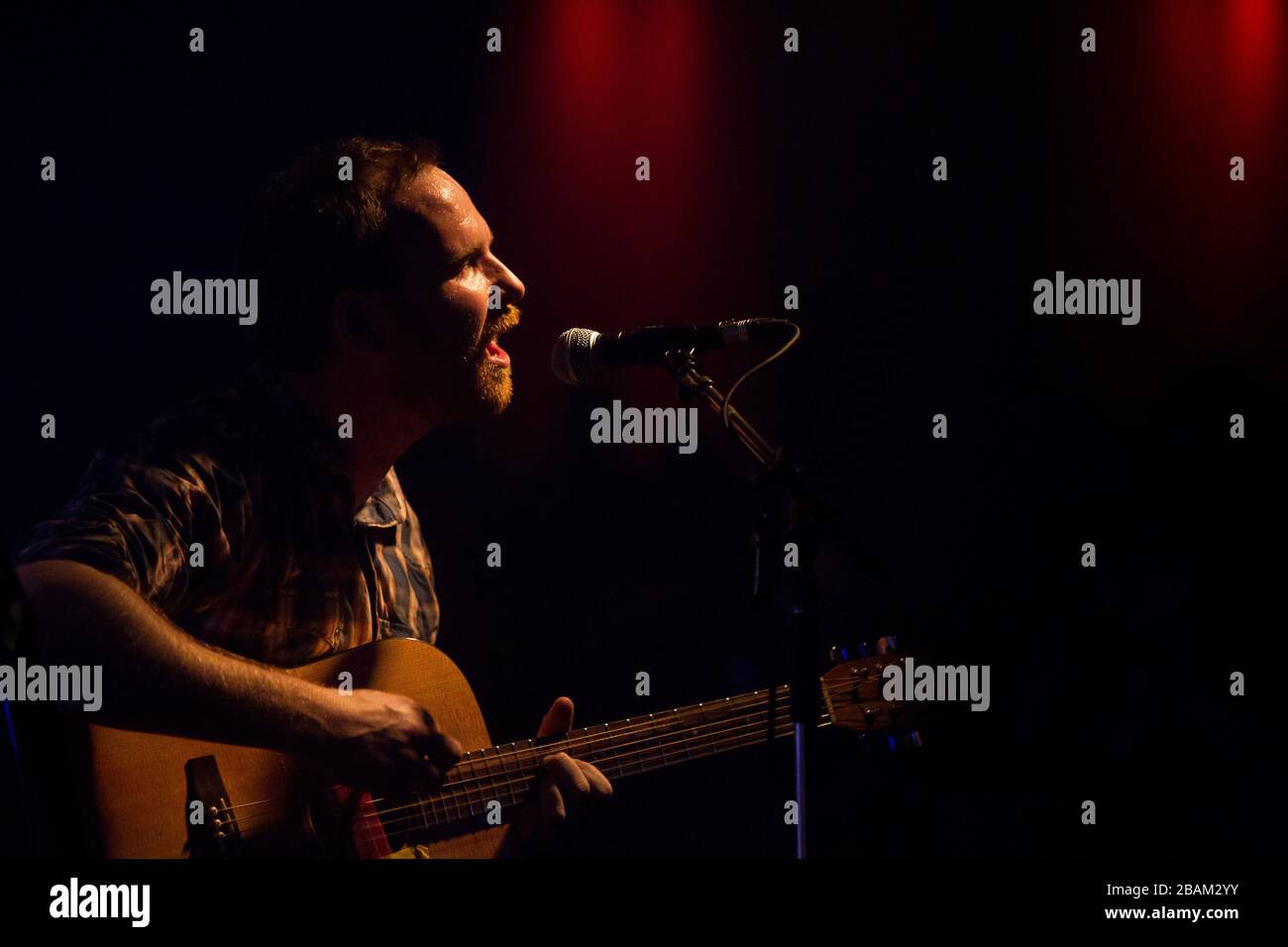 Stéphane Lafleur of the band Aves pas d'casque at the launch of their album Astronomy. Cabaret du Mile-End, Montréal (Photo : Sebastien Lavallee) Stock Photo