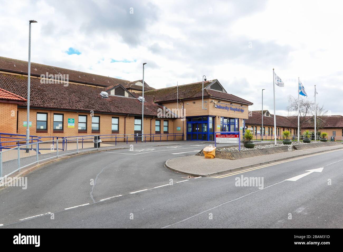 Front entrance to the University Hospital Ayr, Ayrshire, Scotland, UK Stock Photo Alamy