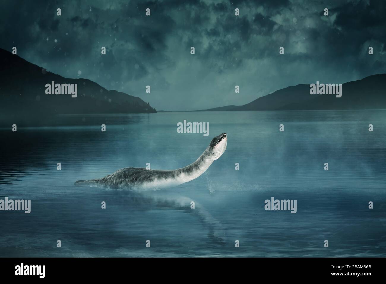 Monster of Loch Ness 3d- illustration Stock Photo - Alamy