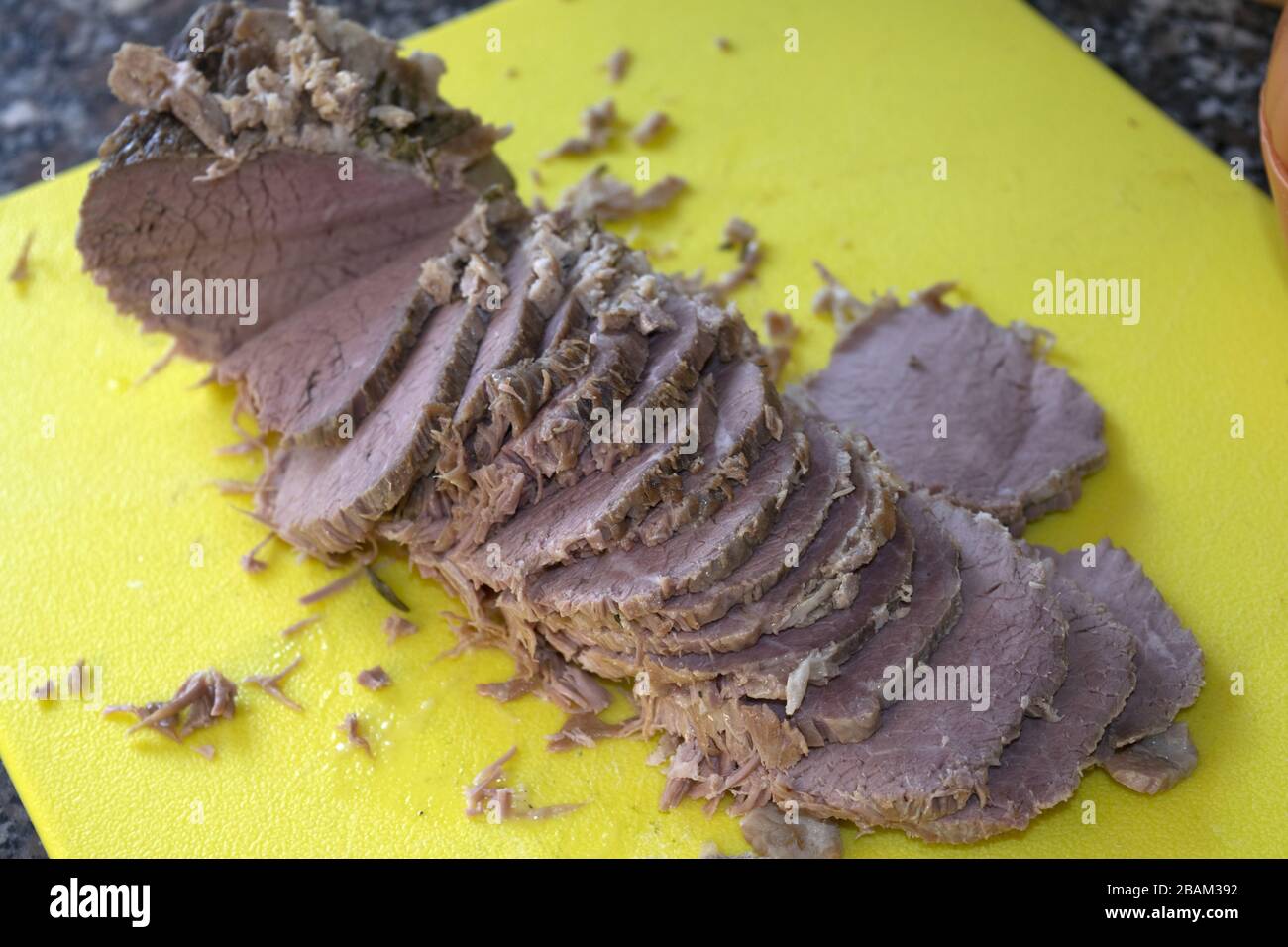 veal roast without seasoning just sliced Stock Photo Alamy