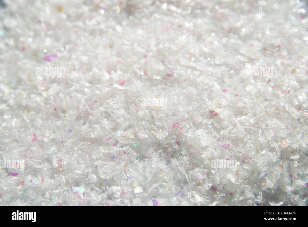 white fluffy artificial snow background texture macro Stock Photo