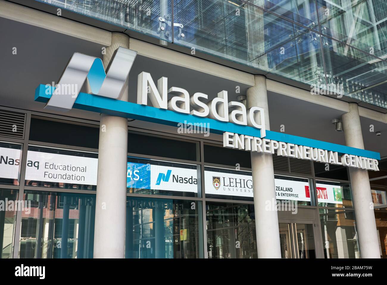 The Nasdaq Entrepreneurial Center in San Francisco, California, seen on Saturday, Feb 8, 2020. Stock Photo