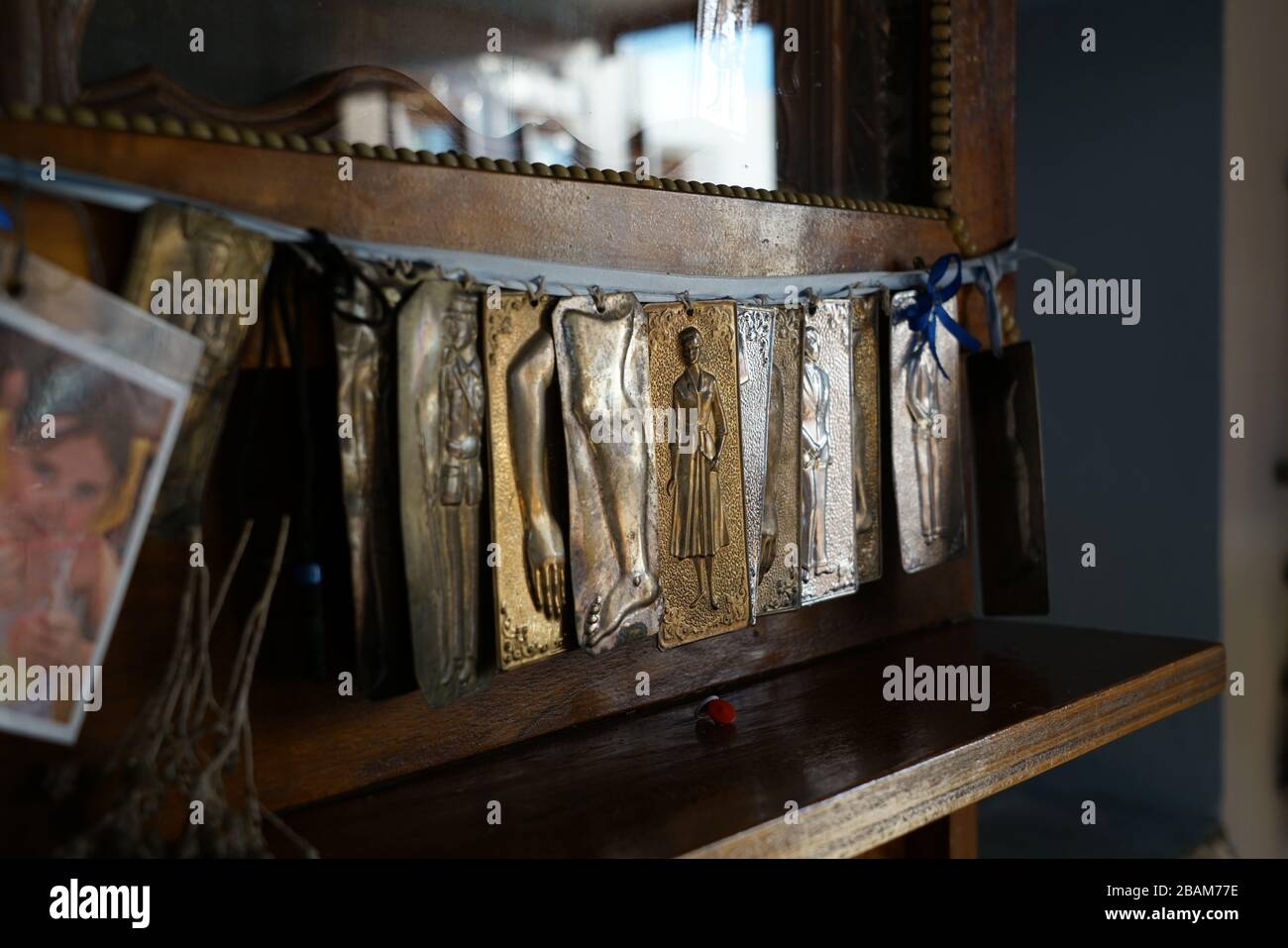 Ex voto, Greek Orthodox church, Lipsi or Lissod  island, Dodecanese, Greece, Europe Stock Photo