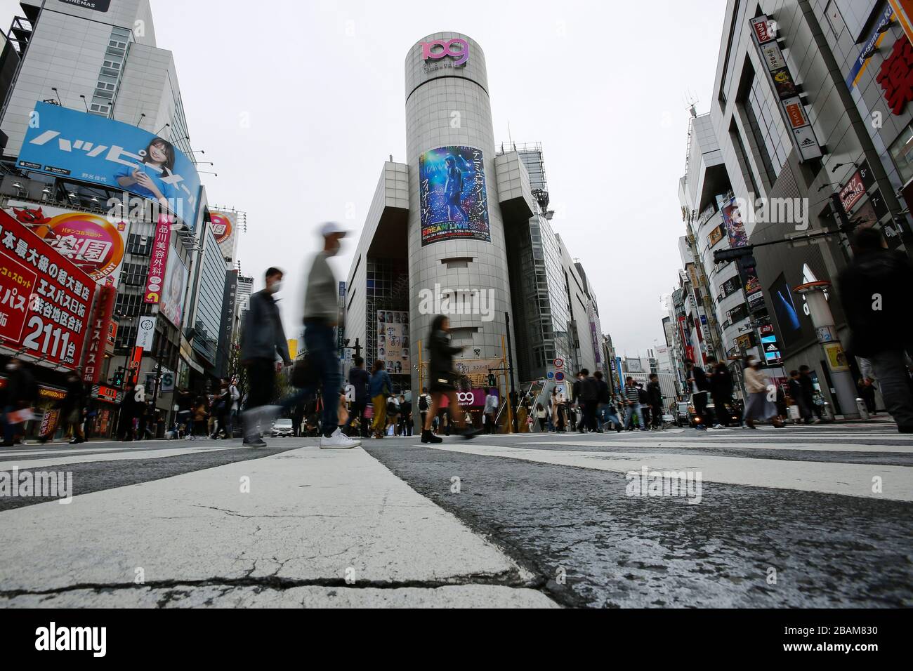 Tokyo Japan 28th Mar The Department Store Shibuya 109 Is Closed Through The Weekend To Prevent The Spread Of The Covid 19 Tokyo Governor Yuriko Koike Asked Residents To Refrain From All