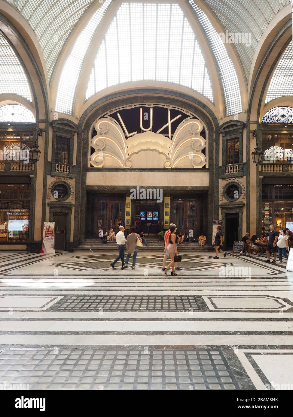 The Galleria San Federico gallery is a commercial building in the historic center of Turin. Built in the 1930s, it houses numerous shops, café, office Stock Photo