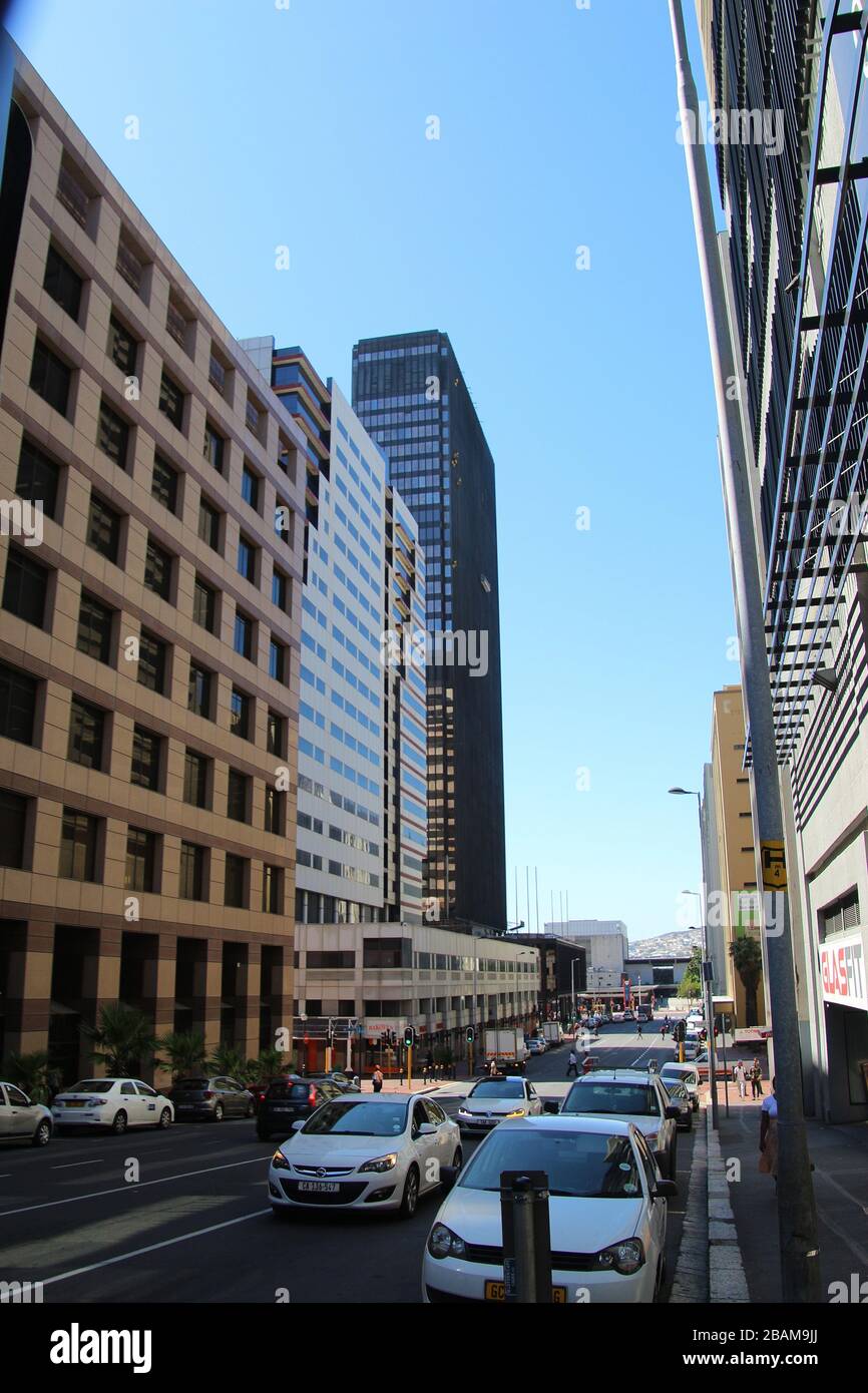 Cape Town Street View Street View With Modern Buildings And Skyscrapers In The City Centre Of Cape  Town, Next To The Waterfront District. Cape Town, South Africa, Africa  Stock Photo - Alamy