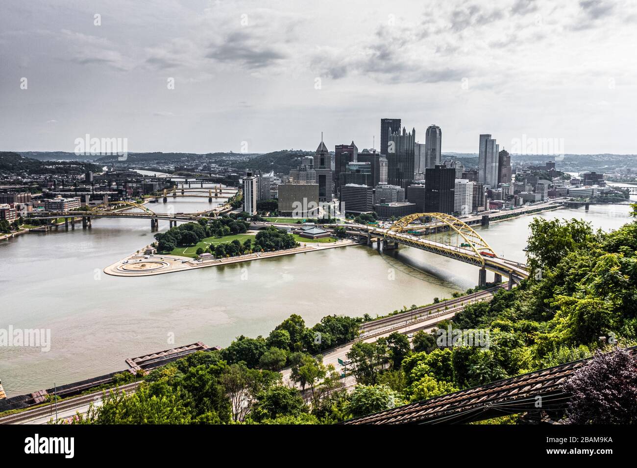 Pittsburgh Aerial Panorama Stock Photo