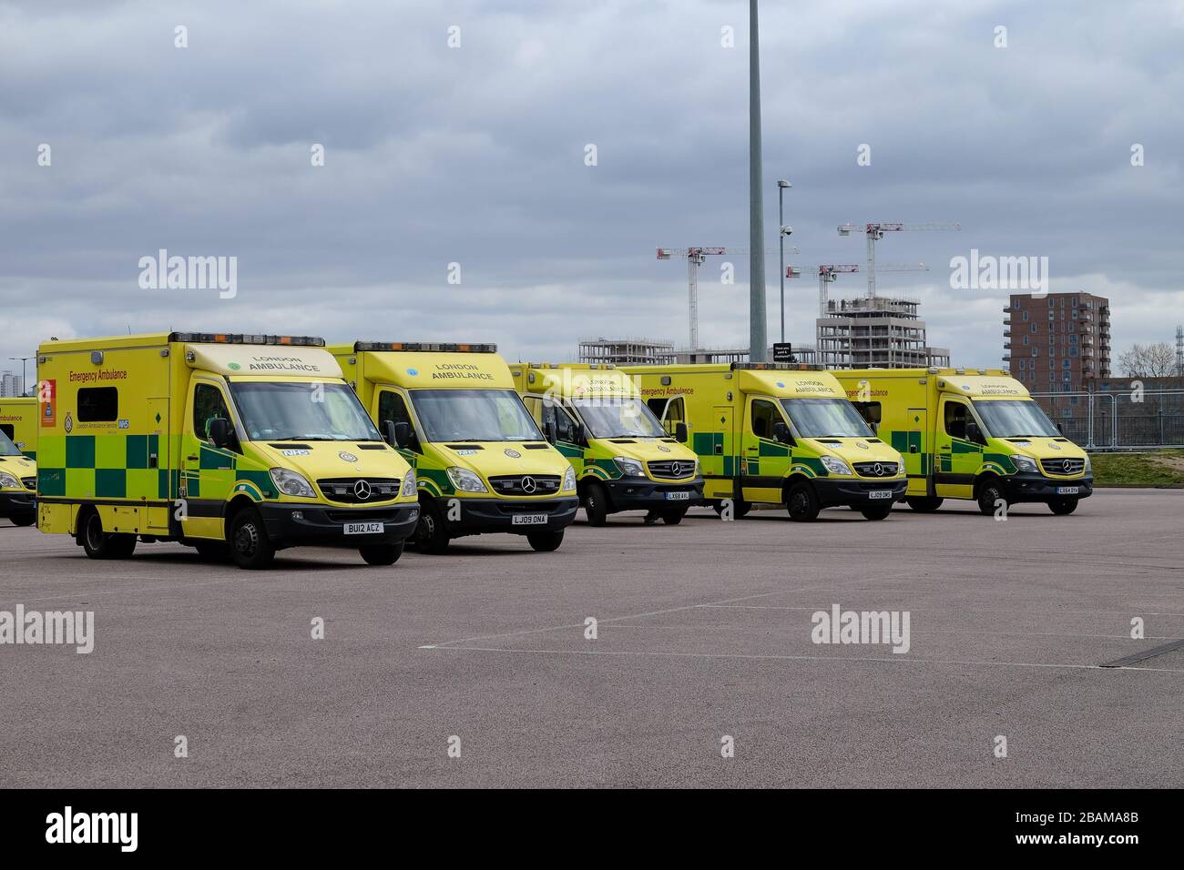London, UK. 28th March 2020. London UK ExCel Centre prepares to treat Covid-19 patients 'within days’. Now renamed NHS Nightingale to fight the UK’s coronavirus battle Credit: Michelle Sadgrove/Alamy Live News Stock Photo