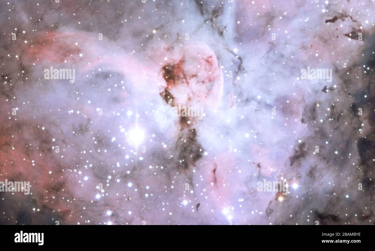 'English: Colour-composite image of the Keyhole, a dark nebula within the Carina Nebula.; 12 February 2009 (released); http://www.eso.org/public/images/eso0905a/; ESO; ' Stock Photo