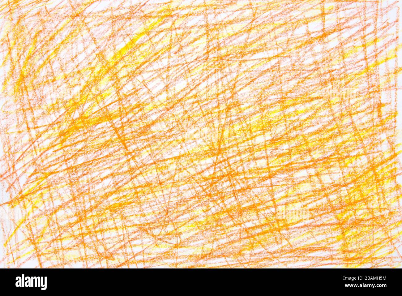 orange color crayon background texture Stock Photo