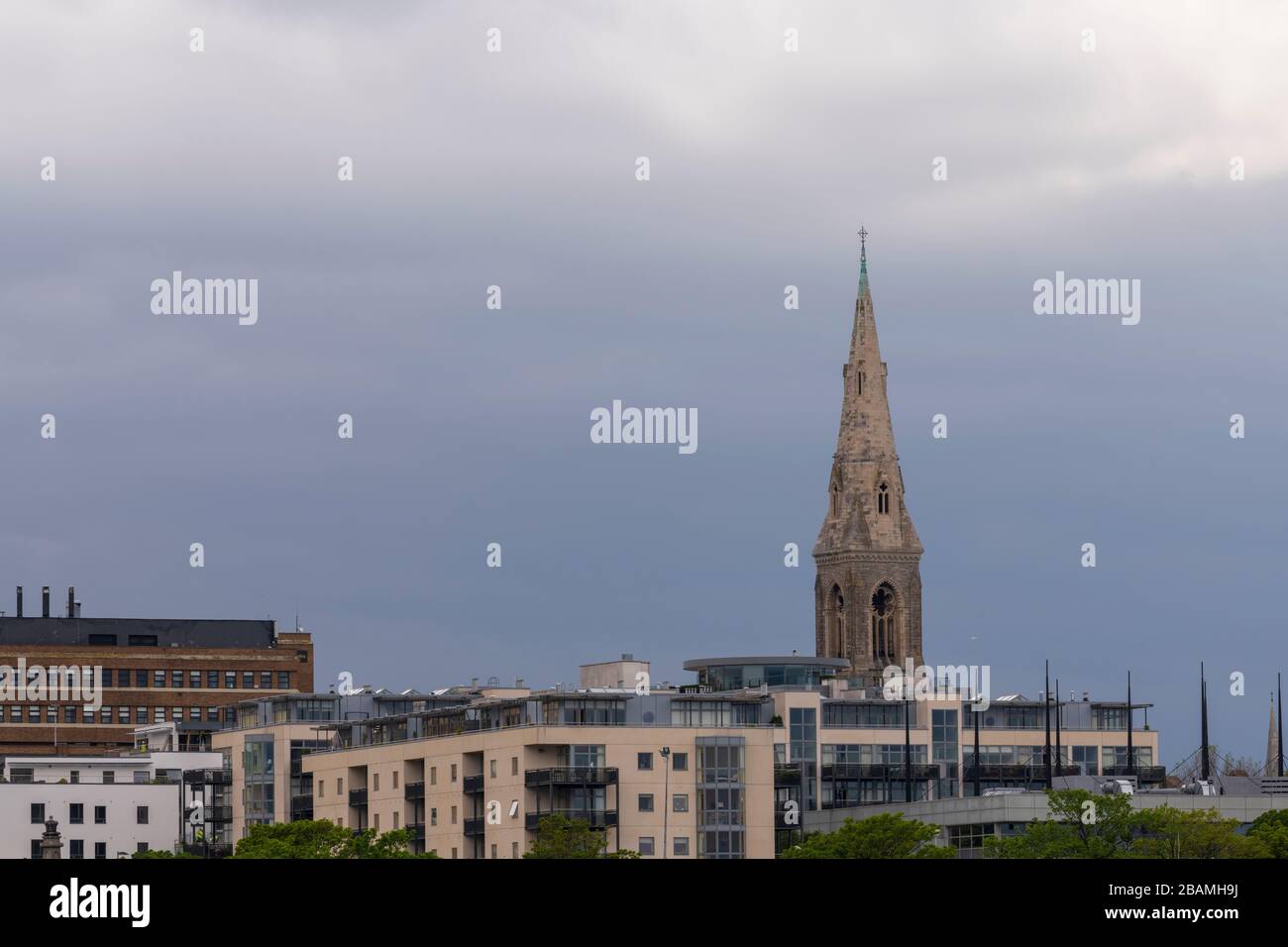 Aerial view of Howth Harbour and village, Ireland Stock Photo