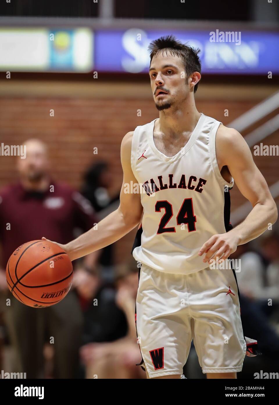 Basketball action with Wallace vs Kamiah High School in Coer d'Alene