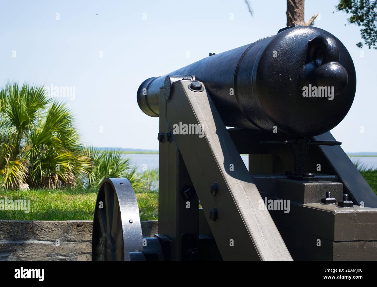 A cannon at Fort Clinch State Park Florida USA Stock Photo