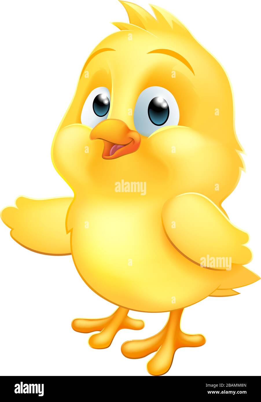 Baby Chicken Chick Easter Bird Cartoon Pointing Stock Vector Image & Art -  Alamy