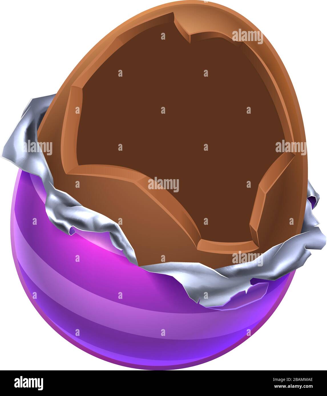 Easter Egg Chocolate Broken Open Stock Vector