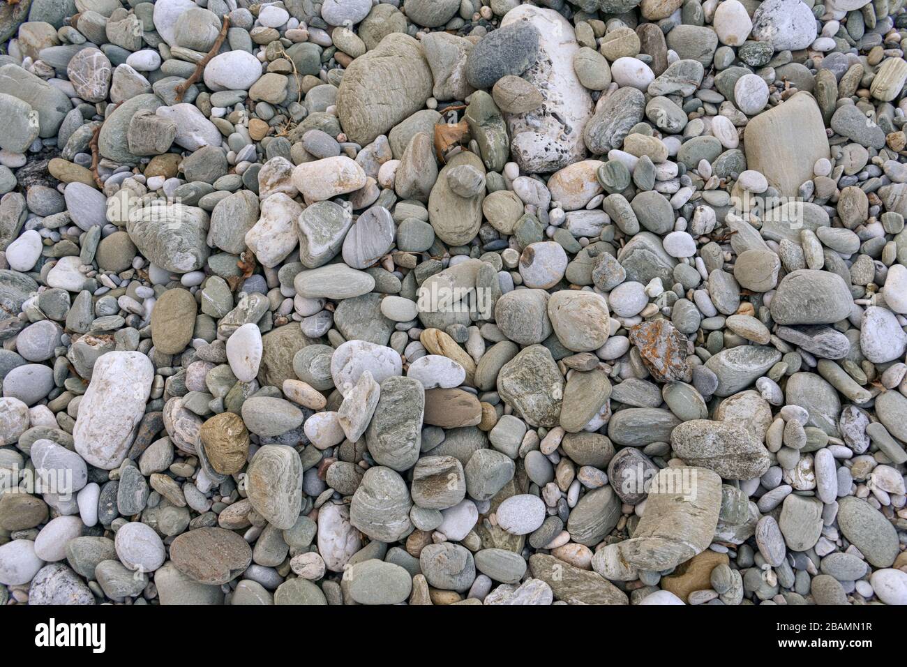 White and gray pebbles for background use Stock Photo