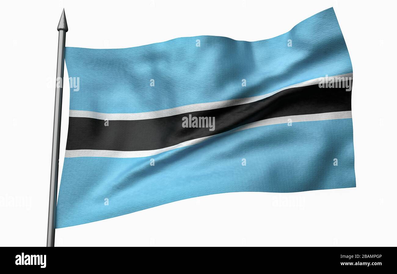 3D Render of Flagpole with Botswana Flag Stock Photo - Alamy