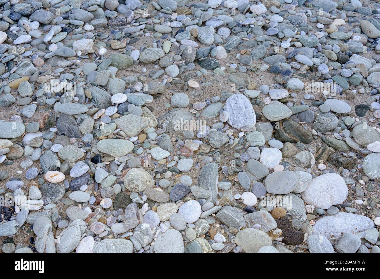 White and gray pebbles for background use Stock Photo