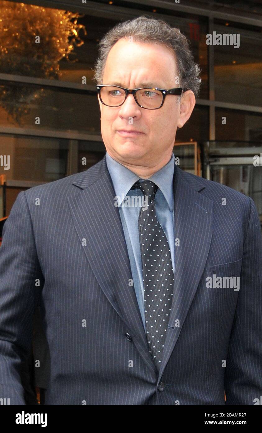 Manhattan, United States Of America. 04th Mar, 2010. NEW YORK - MARCH 04: (EXCLUSIVE COVERAGE) Actor Tom Hanks leaves his New York City hotel. on March 4, 2010 in New York City. People: Tom Hanks Credit: Storms Media Group/Alamy Live News Stock Photo