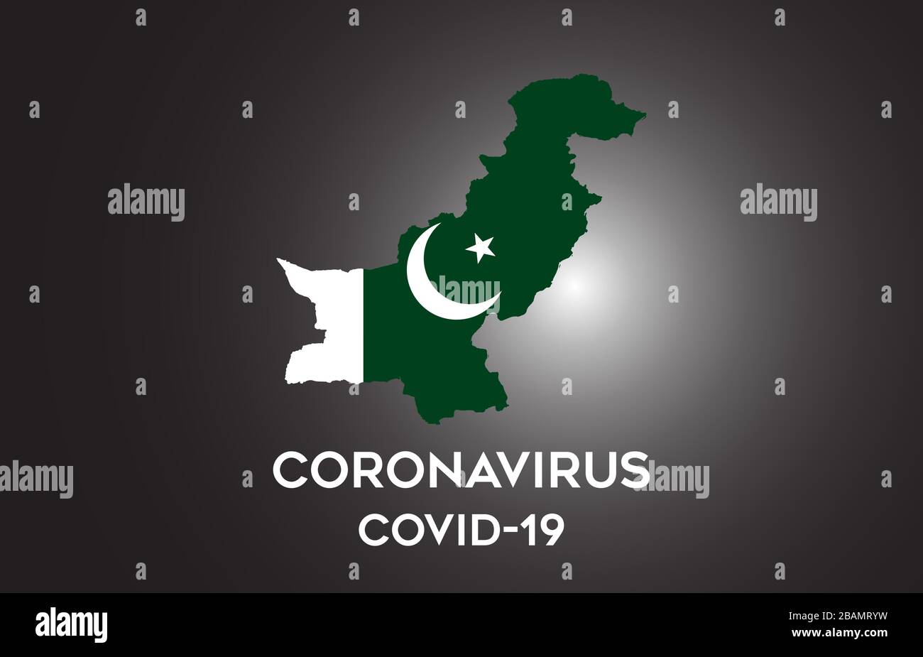 CoronaVirus in Pakistanand Country flag inside Country border Map Vector Design. Covid-19 with Pakistan map with national flag Vector Illustration. Stock Vector