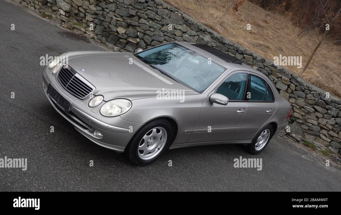 Beautiful Avantgarde Mercedes Benz W211, year 2008, manual transmission,  winter rims, isolated, no people, in an empty parking lot Stock Photo -  Alamy