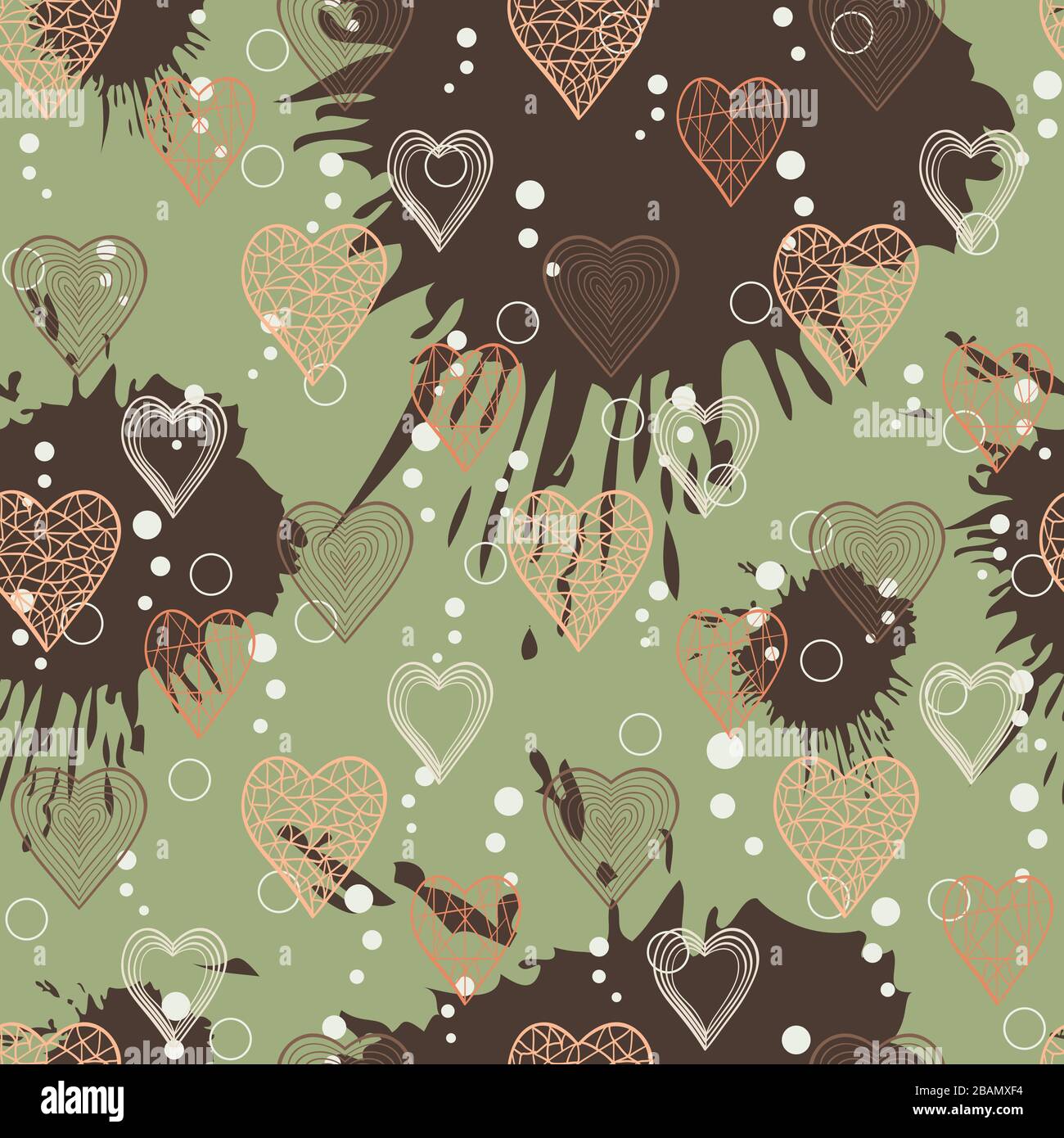 Abstract seamless heart pattern background paper Vector Image