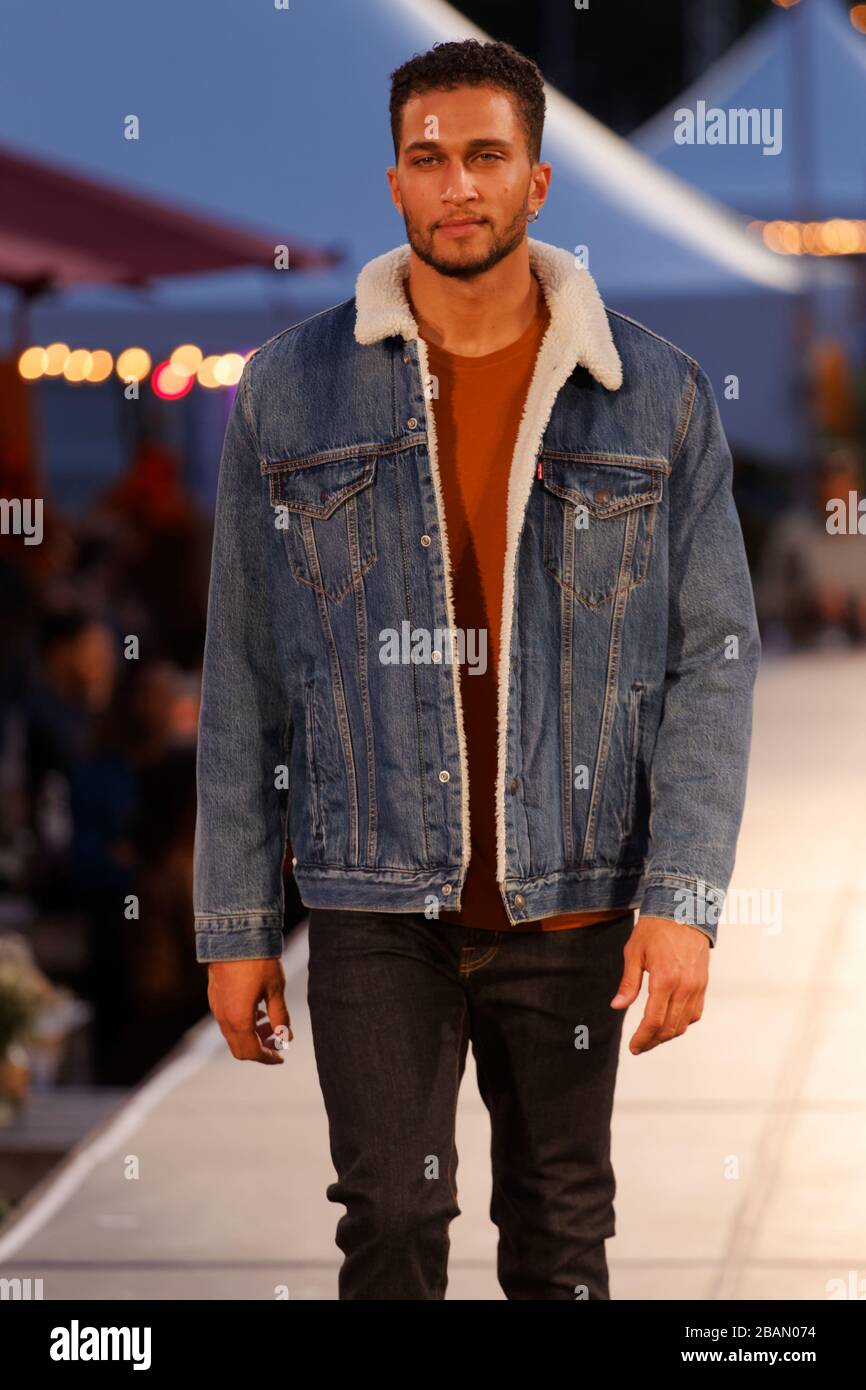 Quebec,Canada. A male model walks the runway at the Alton Gray fashion