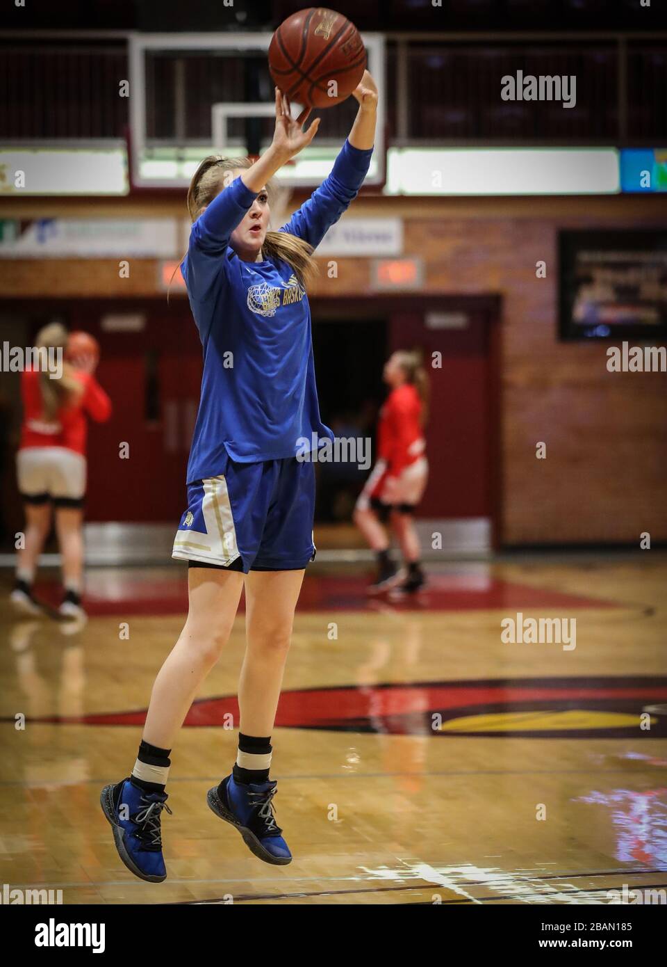 Basketball action with Genesee vs Wallace High School in Coeur d'Alene