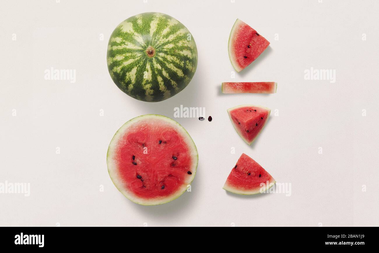 Fresh sliced watermelon isolated on white background Stock Photo - Alamy