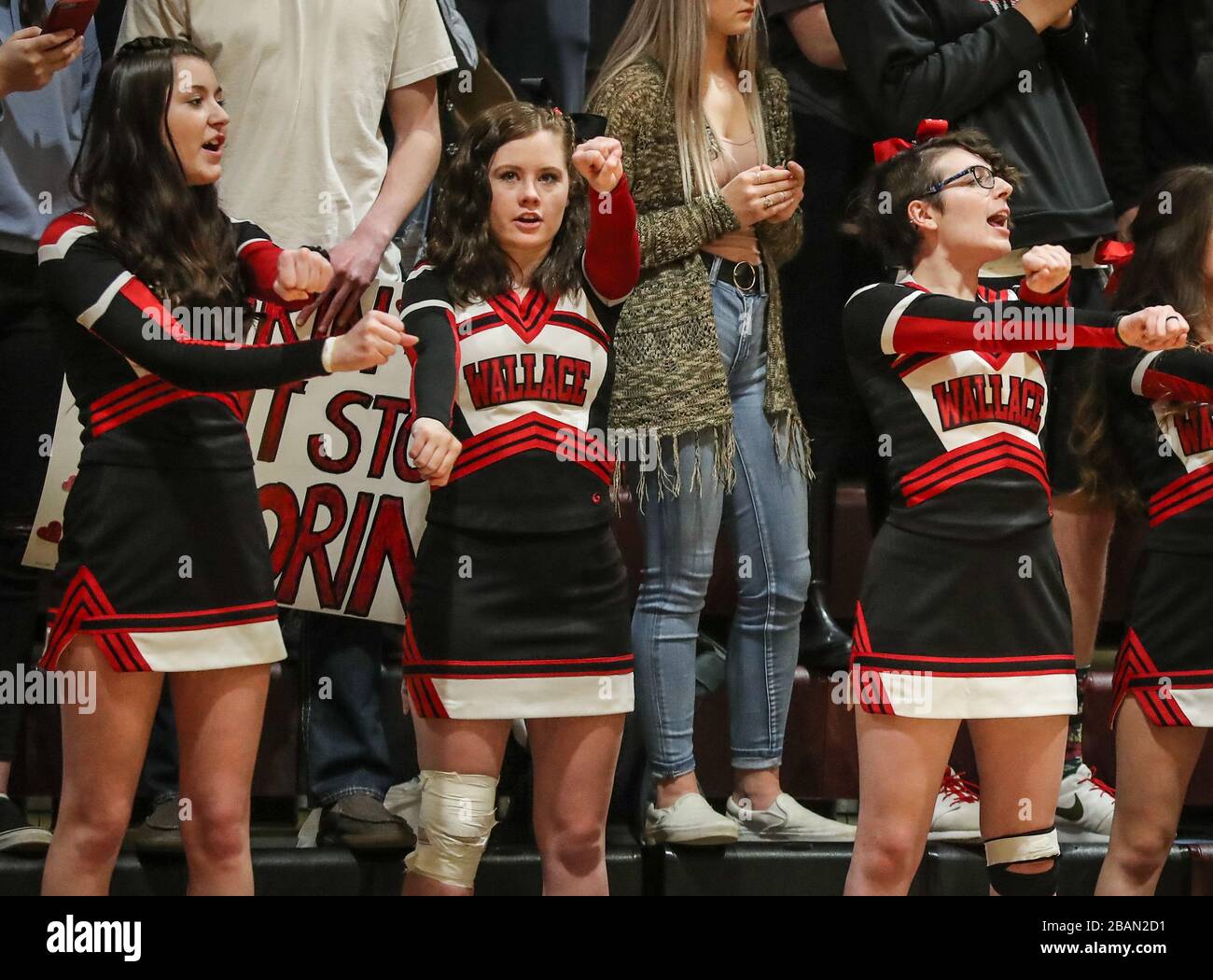 Basketball action with Genesee vs Wallace High School in Coeur d'Alene