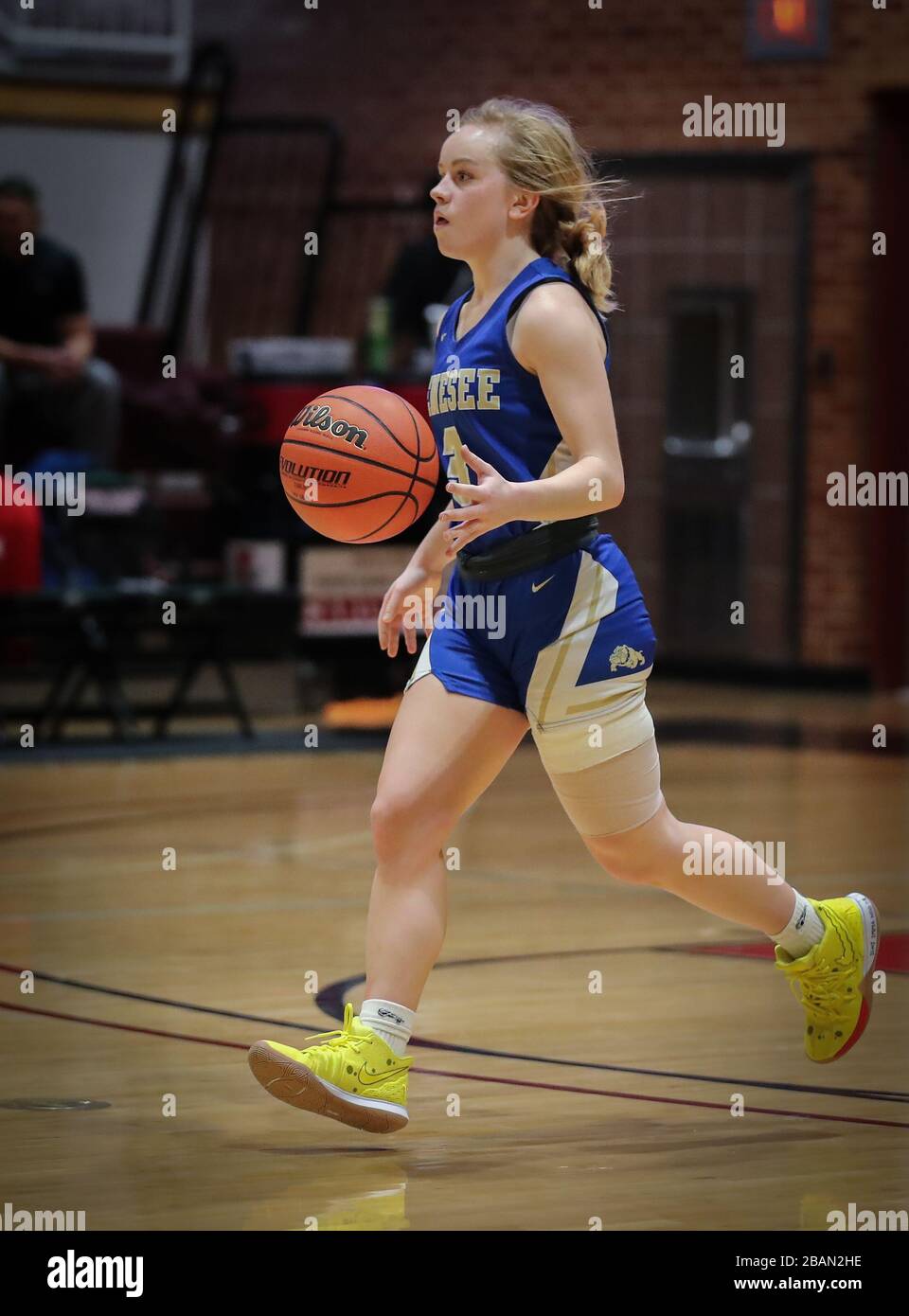 Basketball action with Genesee vs Wallace High School in Coeur d'Alene