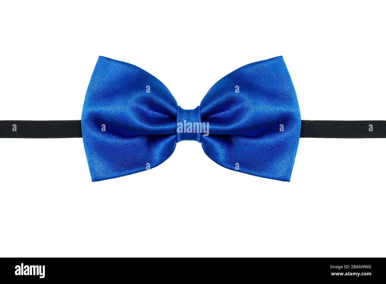 Blue bow tie close up isolated on white background Stock Photo