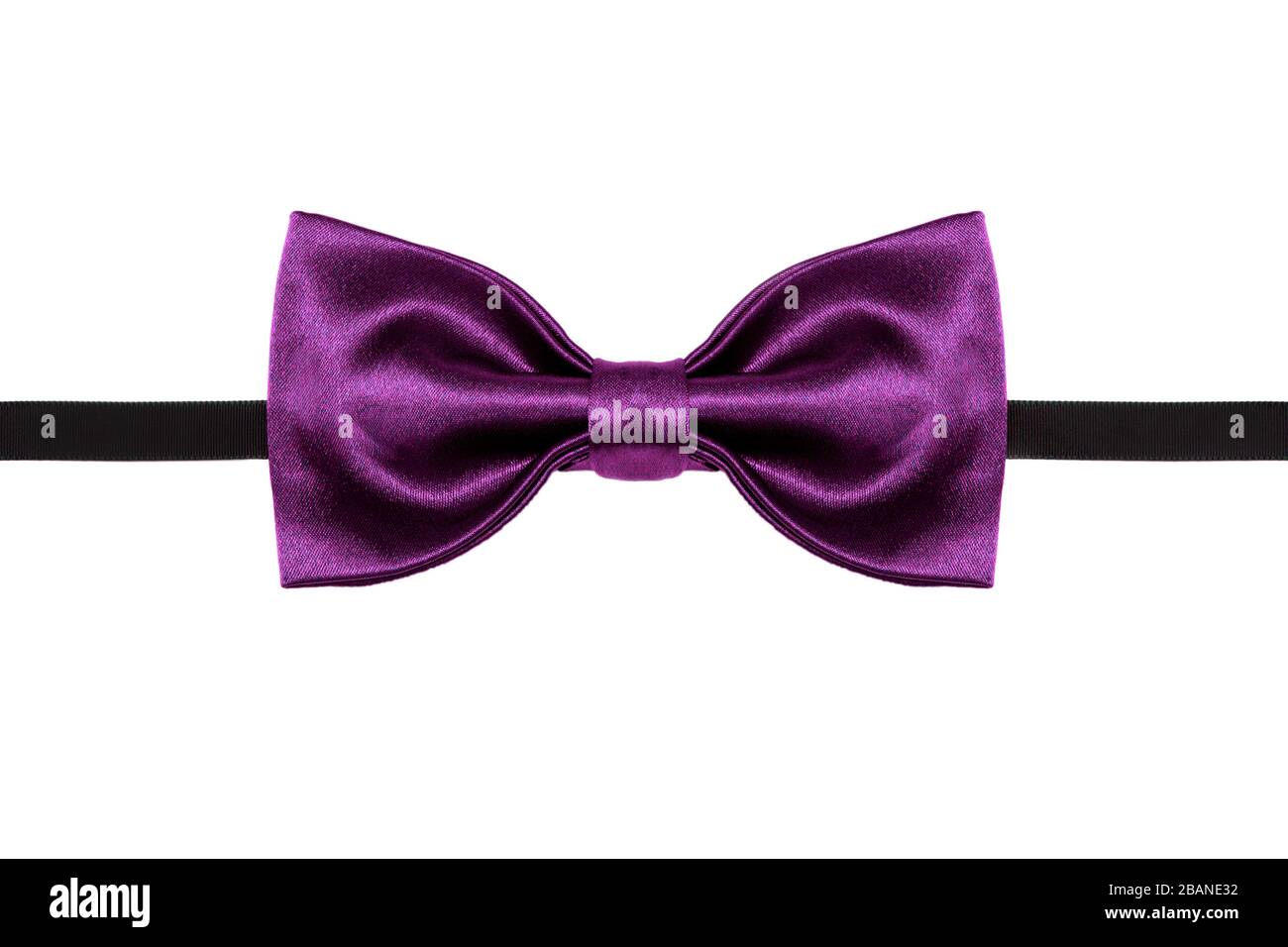 Purple bow tie close up isolated on white background Stock Photo