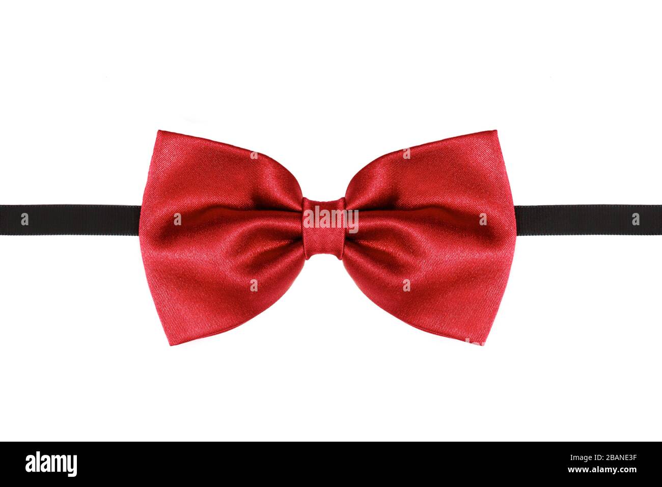 Red bow tie close up isolated on white background Stock Photo