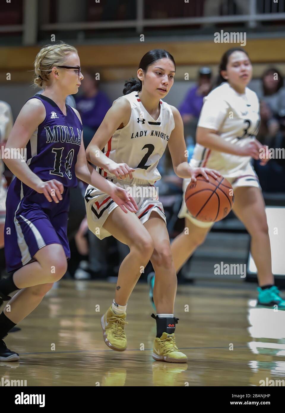 Basketball action with Mullan vs Lakeside High School in Coeur d'Alene