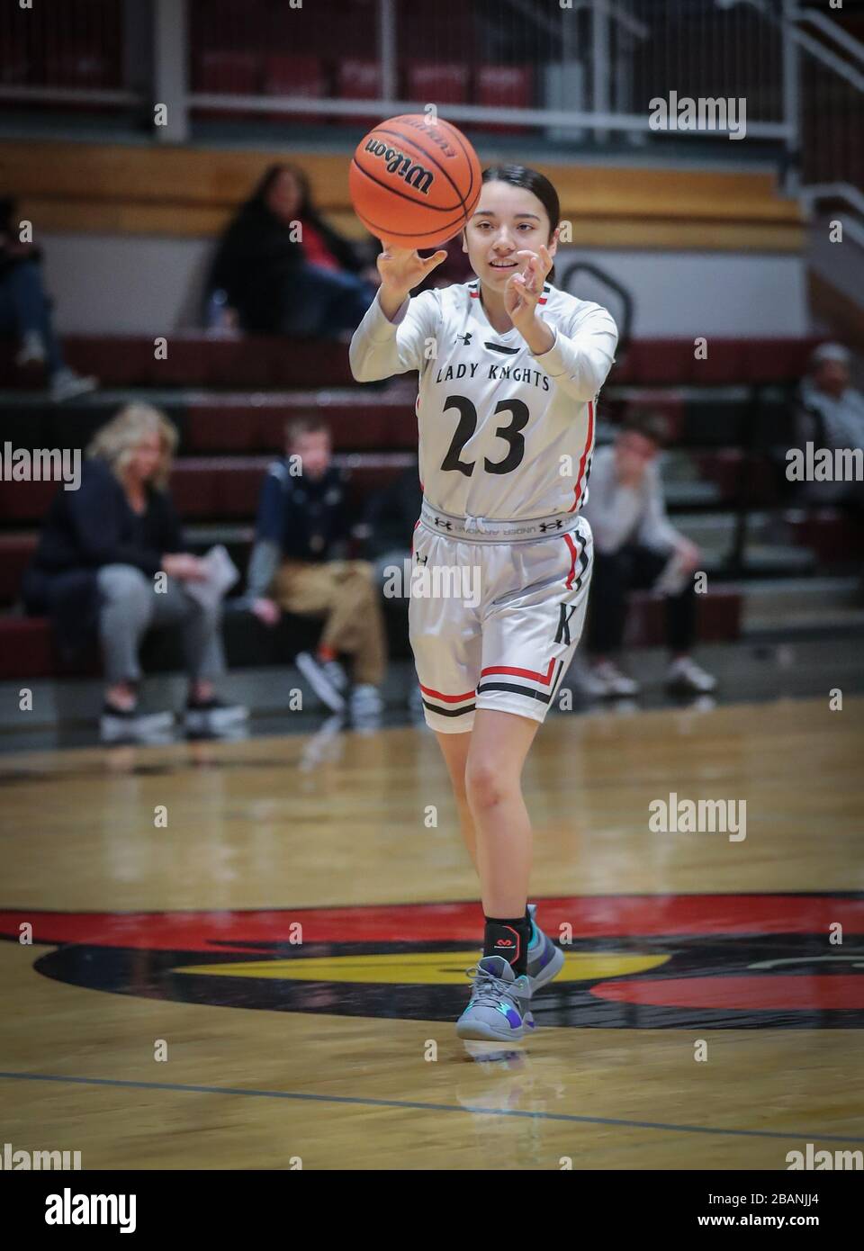 Basketball action with Mullan vs Lakeside High School in Coeur d'Alene