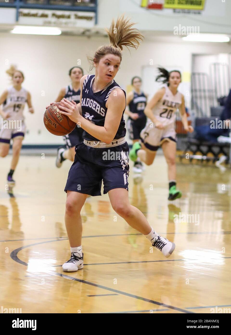 Basketball action with Kellogg vs Bonners Ferry High School in Spirit
