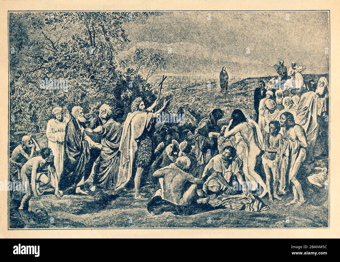 'The appearance of Christ to the people' by Ivanov. Digital improved reproduction from Illustrated overview of the life of mankind in the 19th century, 1901 edition, Marx publishing house, St. Petersburg Stock Photo