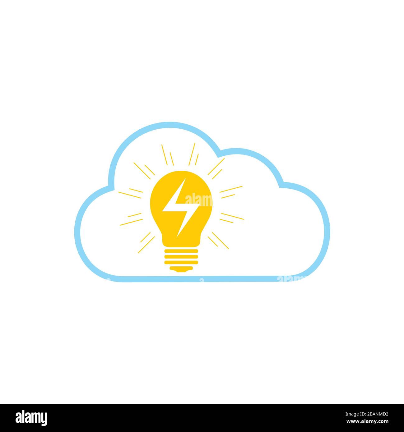 electric light bulb cloud symbol logo vector Stock Vector