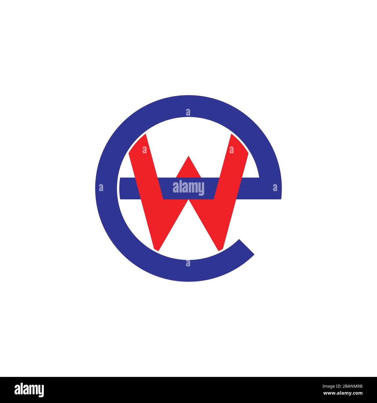 letter we linked line logo vector Stock Vector